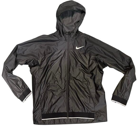 Nike‎ Lightweight Black Hooded Anorak Jacket – Men’s L - Picture 1 of 5